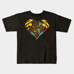 Cinco de Mayo Heart Love Mexico Latino Mexican Mexicano Kids T-Shirt